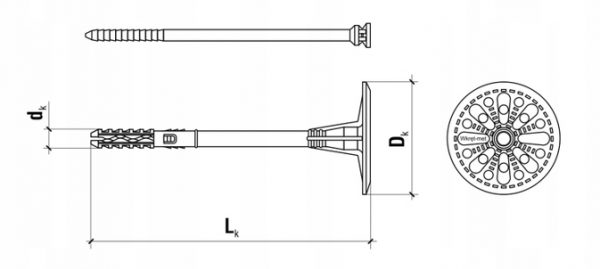 KOŁKI dyble do styropianu 11cm METALOWY trzpień - obrazek 13