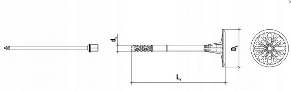 Kołki do styropianu LFMG-10 stalowy trzpień 10x240mm KLIMAS 100szt. - obrazek 3