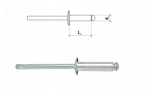 Nity zrywalne W-NASM do łączenia blach 3,2x10mm KLIMAS 50szt. - obrazek 2