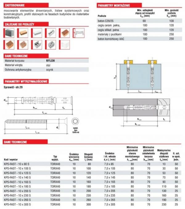 Kołki ramowe rozporowe 8x120 łeb stożek torx 50szt - obrazek 13